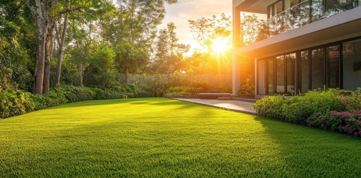 Coastal Long Island lawn prepared for fresh sod installation near shore-area conditions